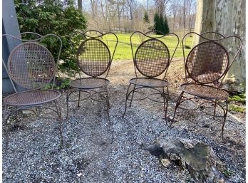 Four Beautiful Wrought Iron Bistro Chairs