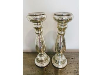 Mercury Glass Candlesticks