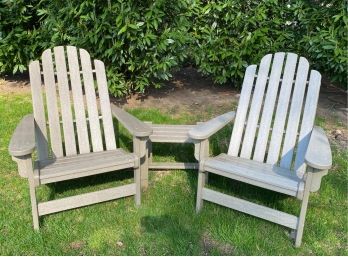 Set Of 2 Composite Adirondack Chairs And Coordinating  Side Table