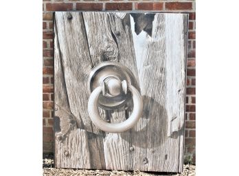 Large Photograph Of Antique Wood And Lock Stretched Canvas On Wood Frame