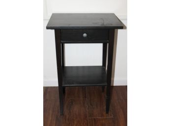 Small IKEA Hemnes Black Painted Wood Accent Table With One Drawer