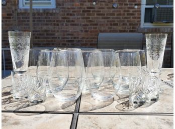 Mixed Assortment Glass & Crystal Barware Glasses