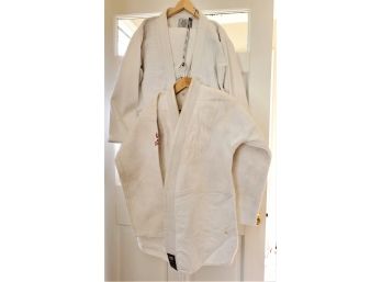 Two 100 Percent Cotton Men's Jiu Jitsu White Uniforms - Jackets & Pants