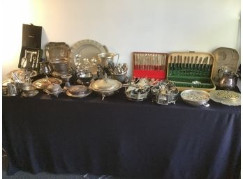 Huge Lot Of Silver Plate