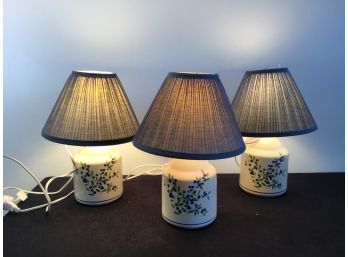 Vintage Blueberry Lamp Lot Of 3