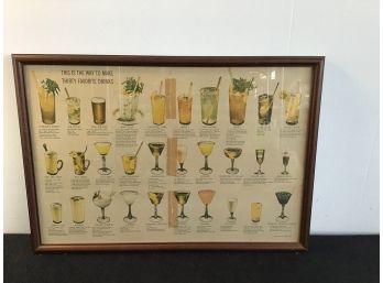 Mid Century Framed Bar Cocktails