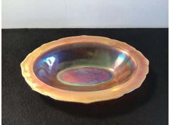 Amber Carnival Glass Bowl