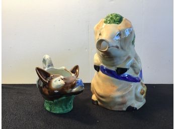 Italy Pig And Cow Pitchers