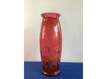 Tall Cranberry Vase