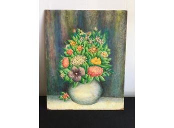 Floral Oil On Board Signed