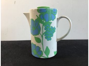 Mid Century Blue Floral Pitcher