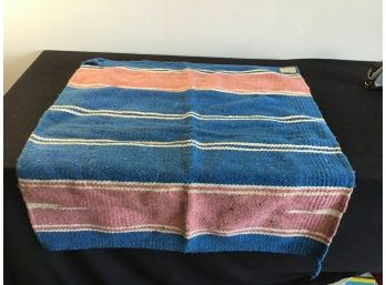 Mexico Blanket/ Rug Blue,pink Cream