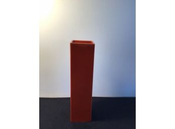 Sleek Tall  Italy Red Vase