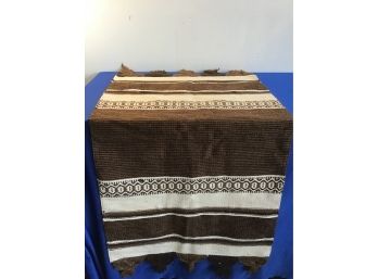 Mexico Blanket/rug Brown Cream