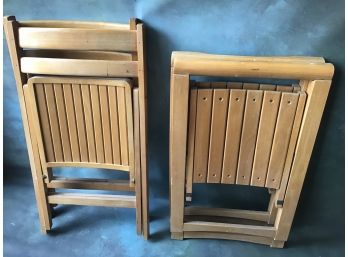 Lot Of 4 Wood Folding Chairs