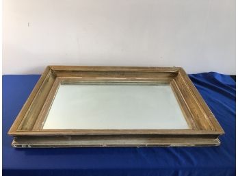 Distressed Aged Wood Framed Mirror