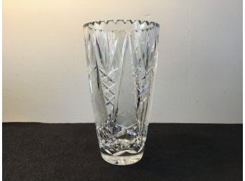 Large Heavy Cut Crystal Vase