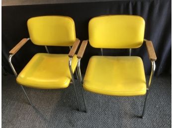 Mid Century Yellow Cosco Business Furniture Chairs