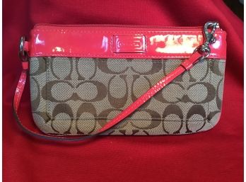 COACH Pink Trimmed Wristlet