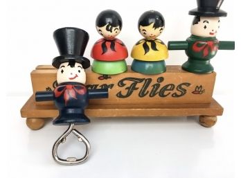 Vintage Bar Flies Wooden Bar Set