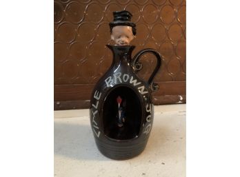 Vintage Collectible  Little Brown Jug Decanter Music Box W Original Stopper