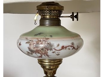 Antique Duplex Burner Oil Lamp Converted To An Electric Table Lamp