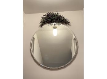 1960s Oversized Scalloped Edge Frameless Round Mirror