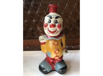 Vintage Viarengo Hand Painted Clown Bottle Decanter - Italy