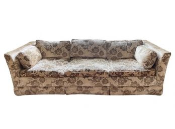 Vintage Macys Sofa In Beige Burnout Velvet