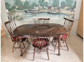 Vintage Ethan Allen Old Tavern Collection Table W 2 Leaves & Chairs