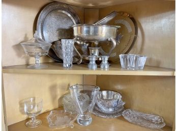 Assorted Silverplate, Crystal And Glass