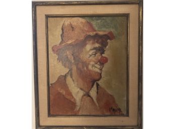 R. Maxine ( French ) Portrait Of A Clown, Signed