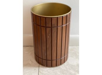 Vintage Mid- Century Danish Modern Genuine Walnut Gruvwood Waste Basket