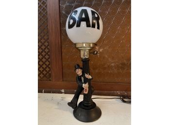 Vintage Charlie Chaplin Bar Globe Novelty Lamp