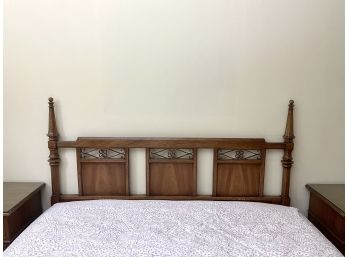 Vintage Metal And Wood Headboard, Metal Bed Frame & Hudson Park Mattress- Queen