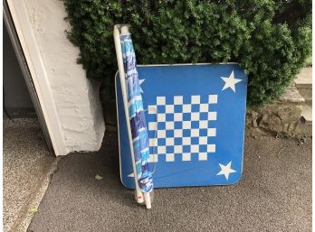 Folding Table And Beach Umbrella