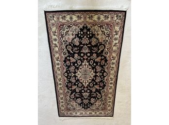 Kauod Black Navy Ivory Area Rug 32 X 54