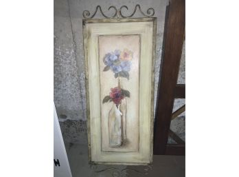 Pretty Floral Decoupage Metal Panel