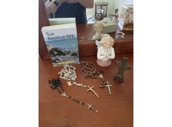 Religious Lot Rosaries, Cross, Angel, Bible