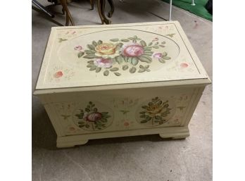 Painted Wood Storage Trunk