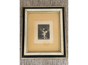 Incredible Antique Original Framed Goya Etching ~ Le Prisonnier ~