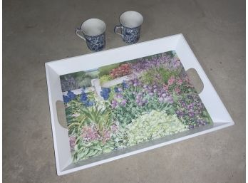 Summer Tray And Floral Mugs