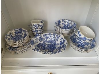 Johnson Bros. Blue And White English Chippendale Lot