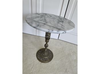 Beautiful Marble And Brass Accent Table