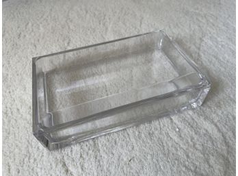 Beautiful Signed Val St. Lambert Clear Glass Covered Box