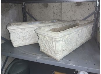 2 Awesome Vintage Cement Planters