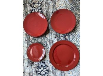 Red Ceramic Dish Set