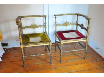 Corner Golden Antique Chairs