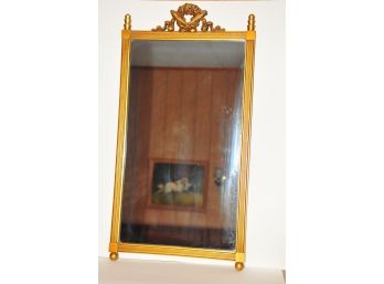Antique Mirror By Conroy Prugh Wood Frame Golden 15.5' X 25.5'