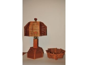 Tramp Style Popsicle Lamp 10' X 18' X 5' And Bowl 10'x3'